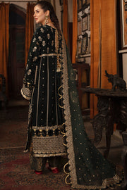 Bottle Green Pakistani Dress with Golden Details Online