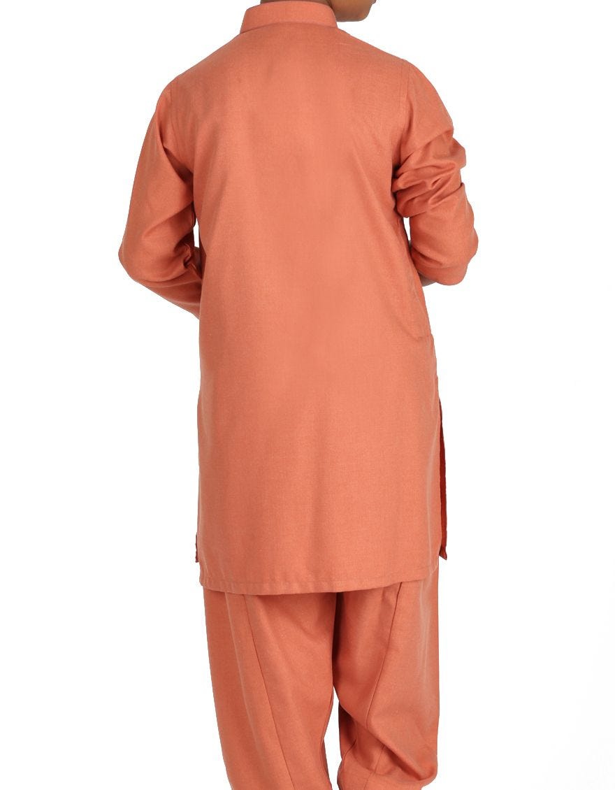 Beautiful Pakistani boy dress in rust color for casual wear # K2308