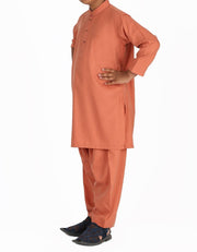 Beautiful Pakistani boy dress in rust color for casual wear