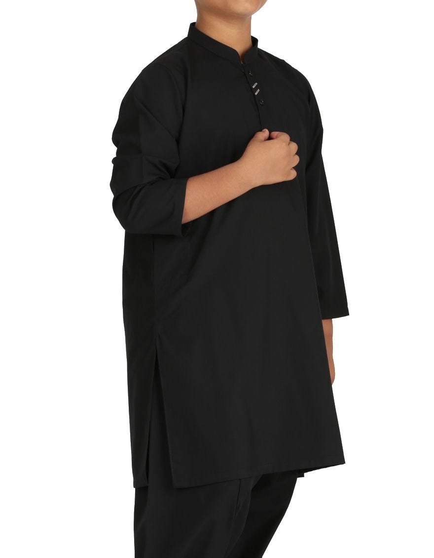Beautiful Pakistani boy outfit in black color for casual wear # K2309