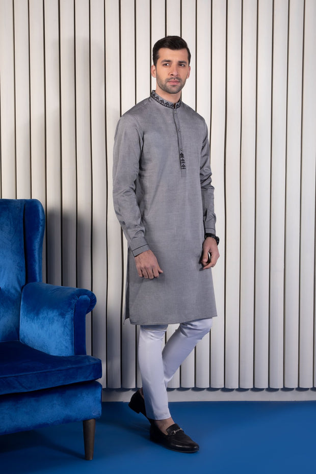 Boys Eid Kurta with Embroidery Latest Designs Nameera by Farooq