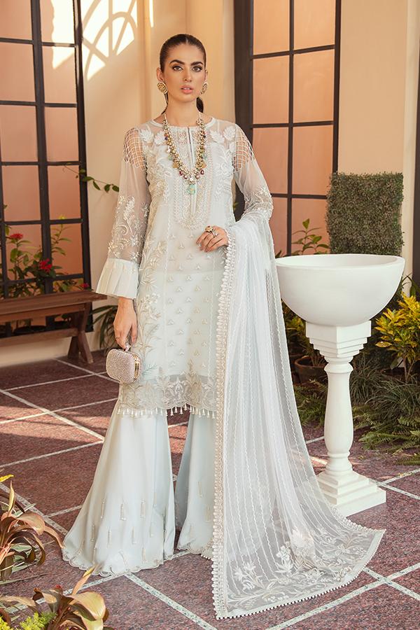 Elegant Branded Clothing Pakistan in White Color Online – Nameera
