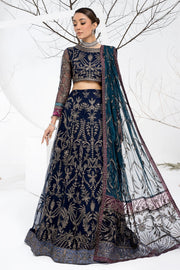 Branded Royal Pakistani Blue Embroidered Lehenga Choli Wedding Dress
