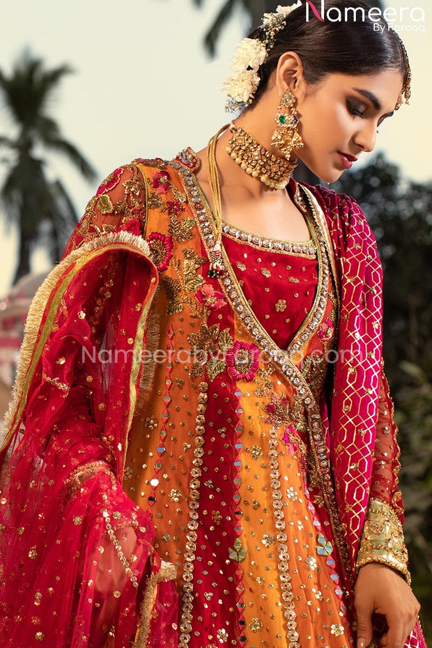 Bridal Angrakha Style Frock Online