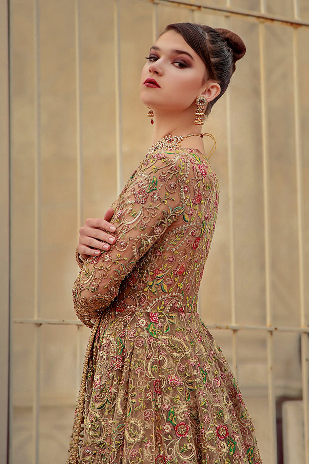 Bridal Angrakha Style Frock with Lehenga Dress Online