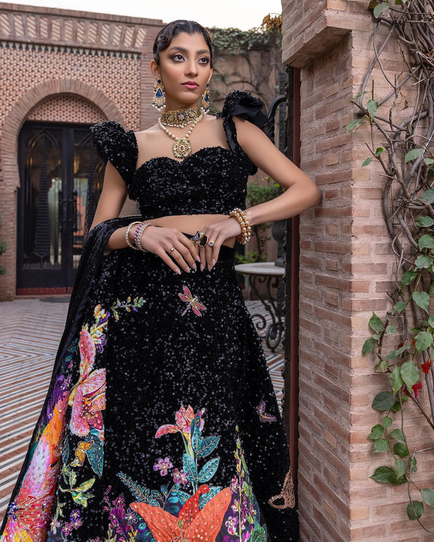 Bridal Black Lehenga Choli Dress 2022