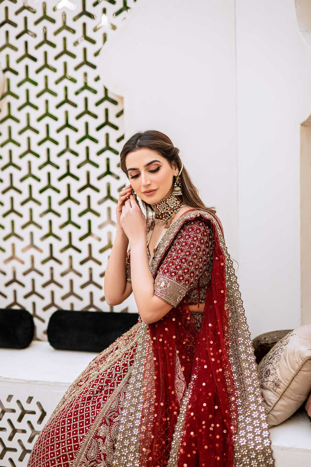 Latest Bridal Choli Lehenga Pakistani Red Dress Online