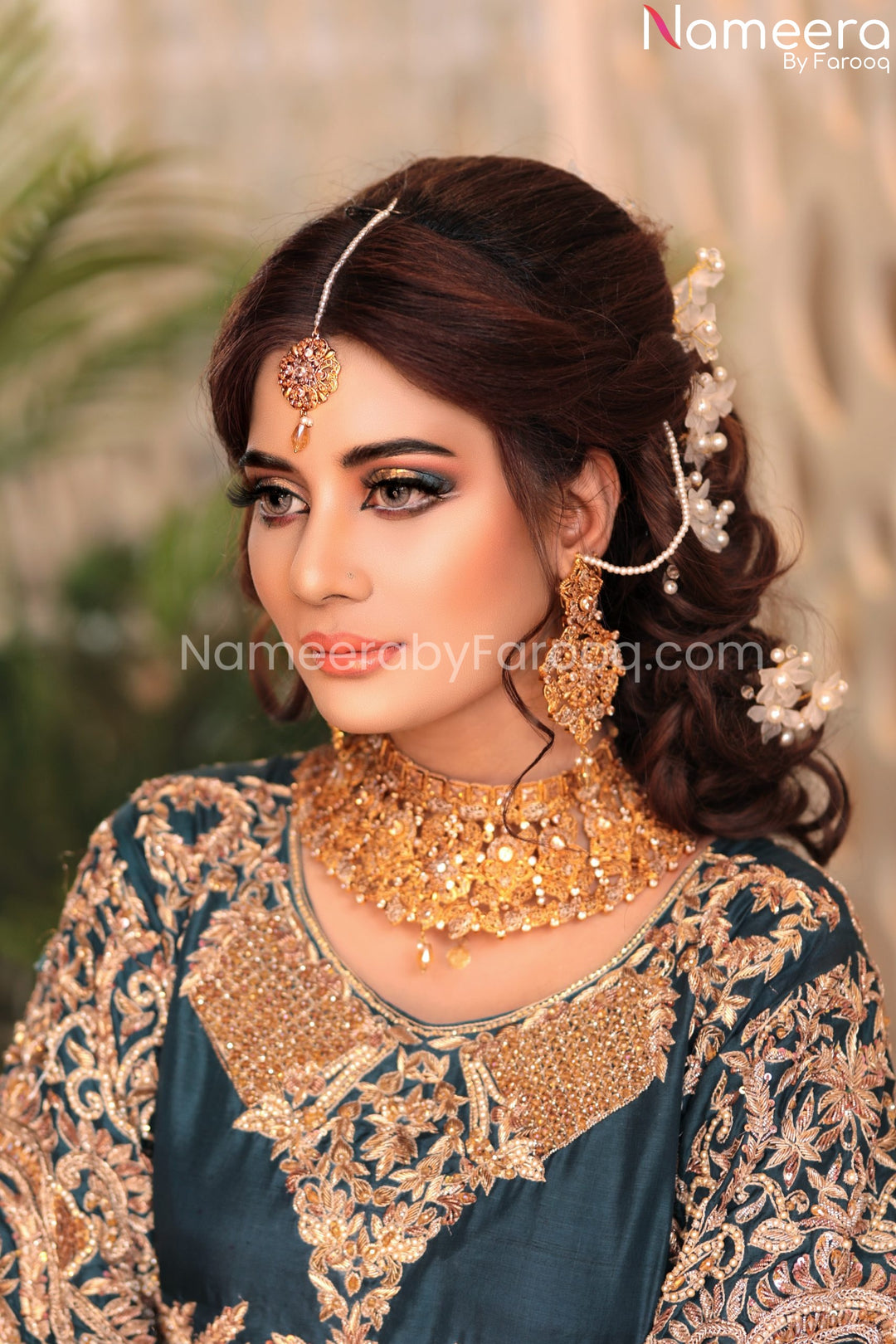 Pakistani Bridal Raw Silk Blue Lehenga Dress Online 2021 SMALL