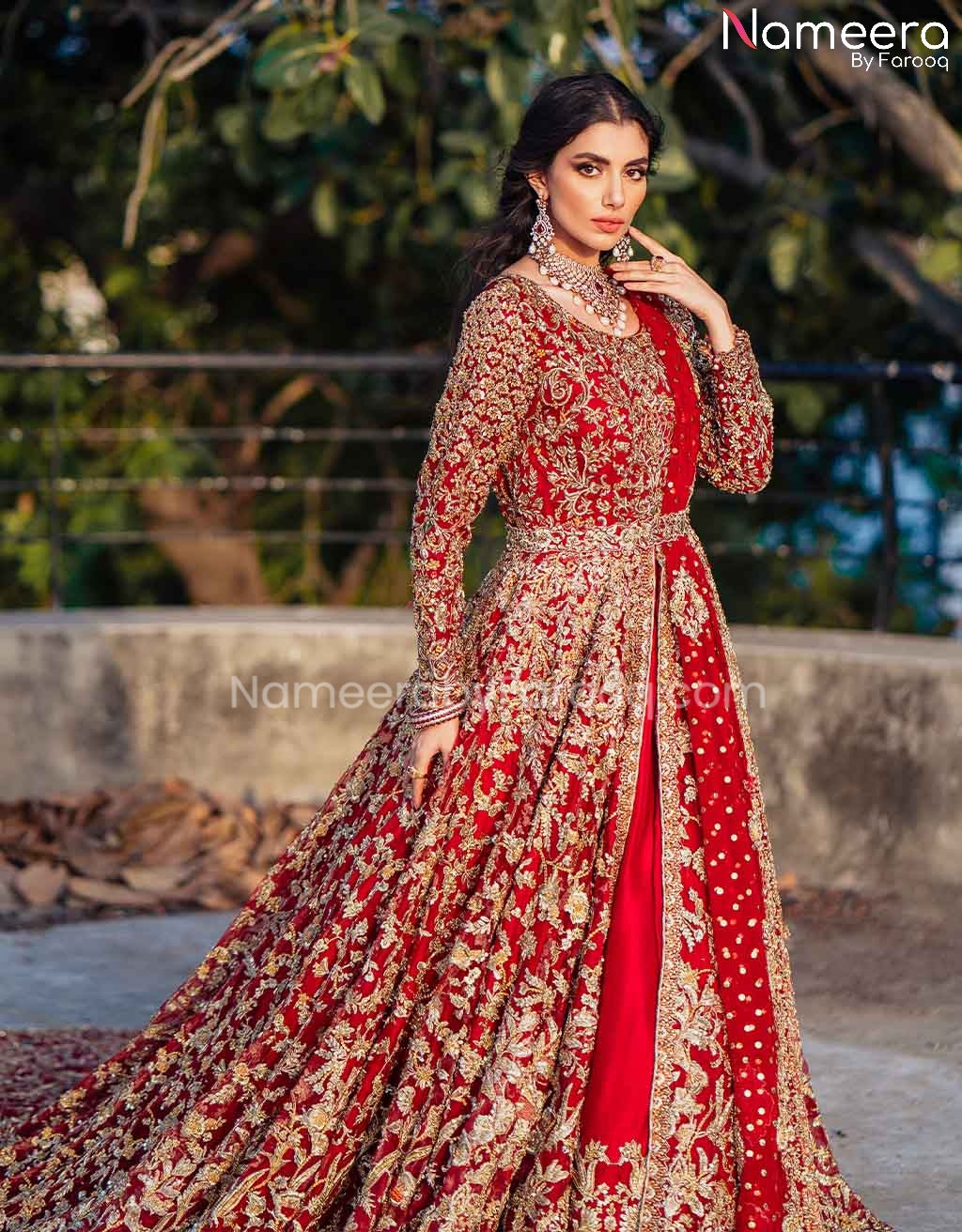 Latest Red Bridal Dress Pakistani in Traditional Gown Style – Nameera ...