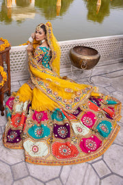 Bridal Dresses for Mehndi in Sharara Style