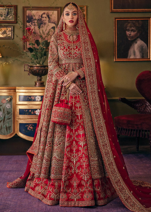 Bridal Frock Lehng in Red Color