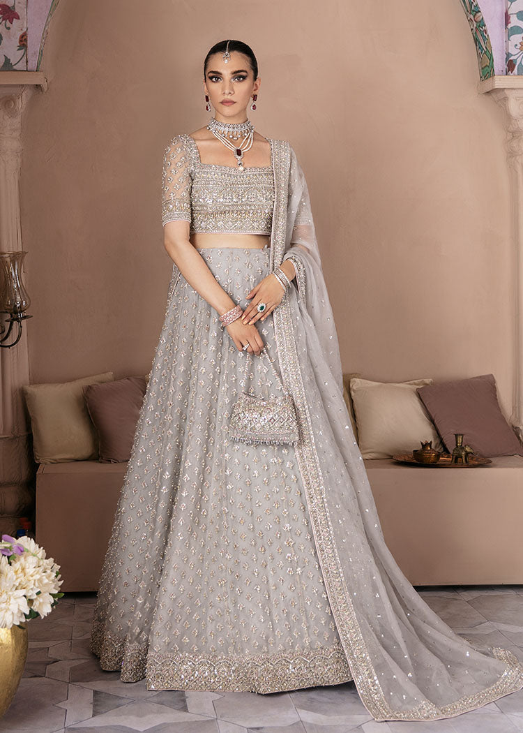 Stunning Grey Bridal Lehenga Choli for Weddings