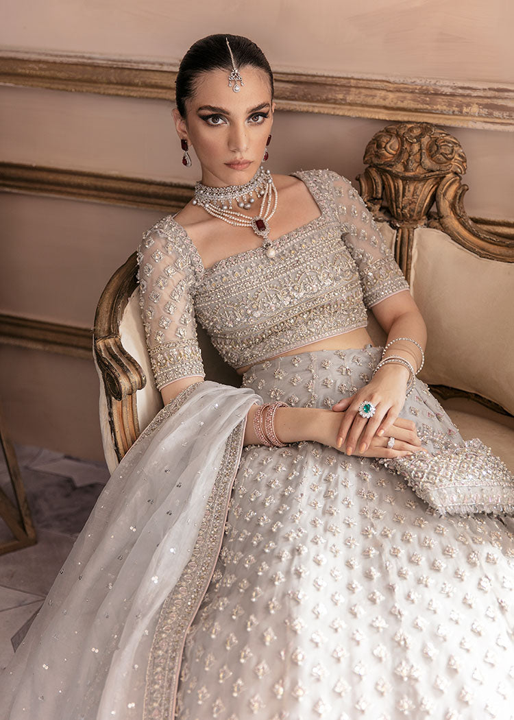 Stunning Grey Bridal Lehenga Choli for Weddings