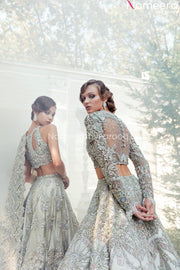 Bridal Grey Lehenga Pakistani