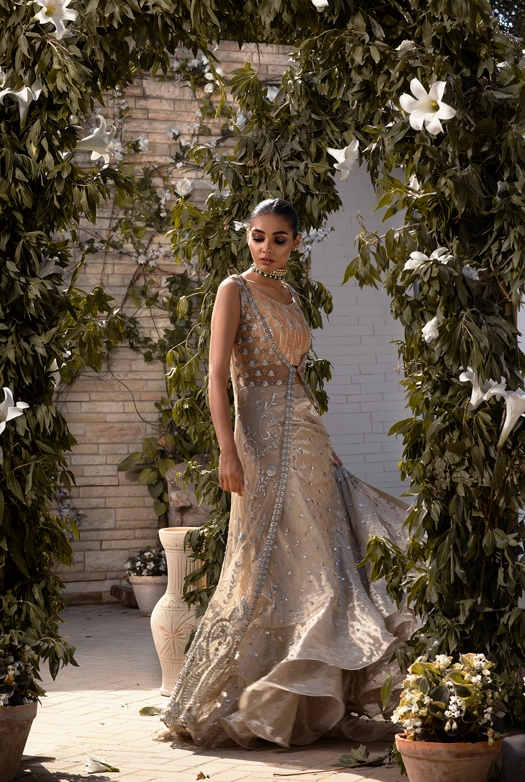 Bridal Jacket with Choli and Lehnga