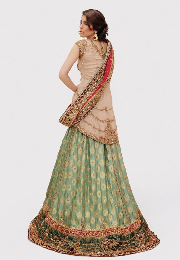 Bridal Jamawar Lehnga for Wedding Backside