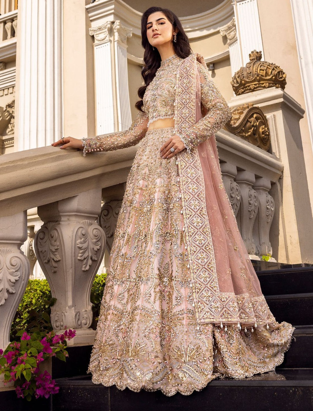 Premium Pakistani Bridal Dresses - Gorgeous Pink Bridal Lehenga