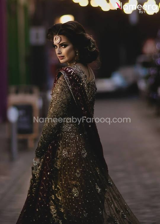 Bridal Lehenga Choli in Gold Pakistani Dress
