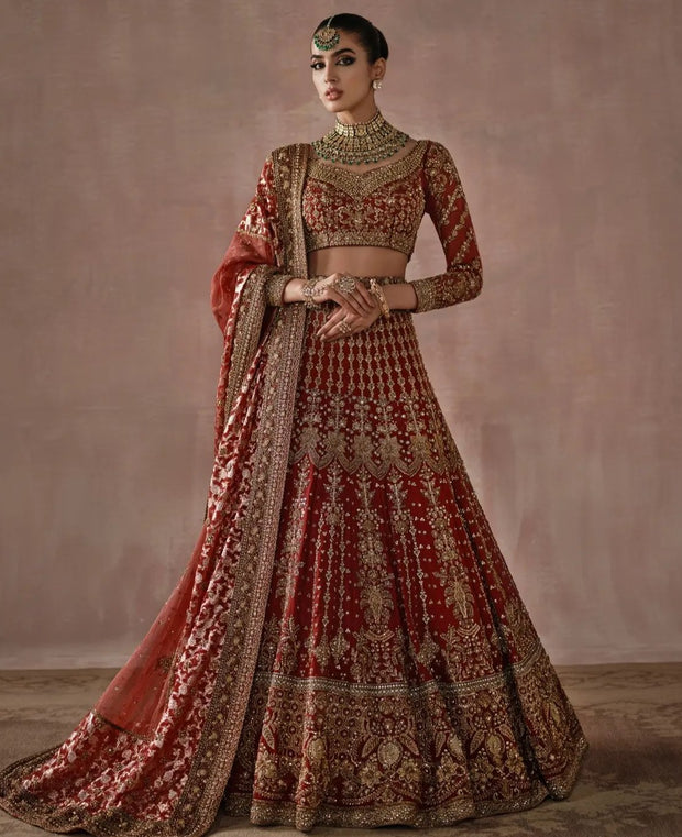 Bridal Lehenga Choli and Dupatta Indian Bridal Dress