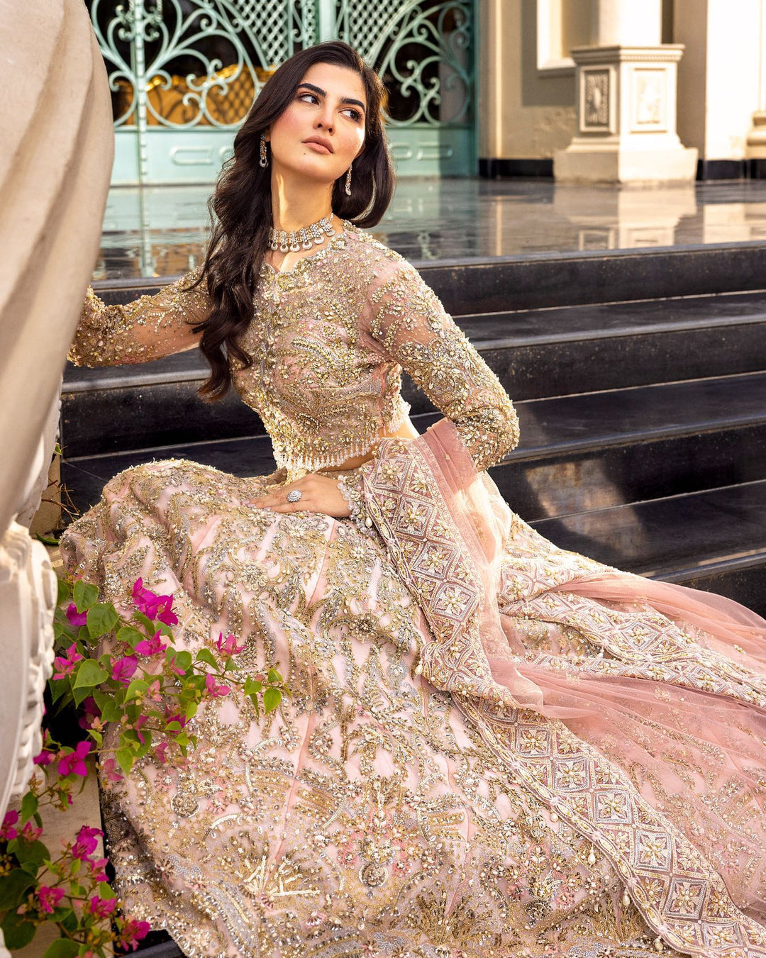 Premium Pakistani Bridal Dresses - Gorgeous Pink Bridal Lehenga