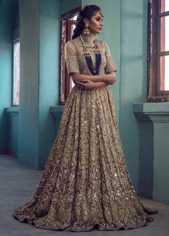 Bridal Lehenga Dress in Rich Gold Color