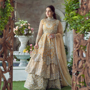 Bridal Lehenga Peplum Yellow Pakistani Bridal Dress