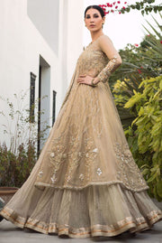Bridal Lehenga and Front Open Gown Pakistani Nikkah Dress
