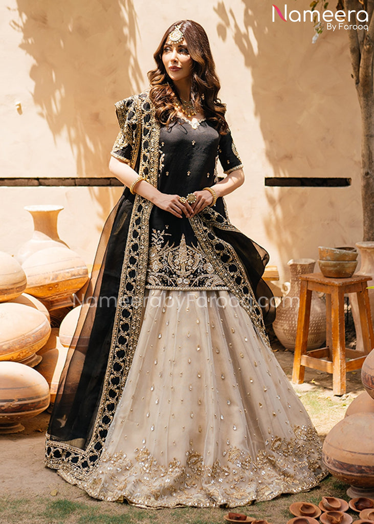 Latest Pakistani Bridal Lehenga with Short Shirt Dress 2021