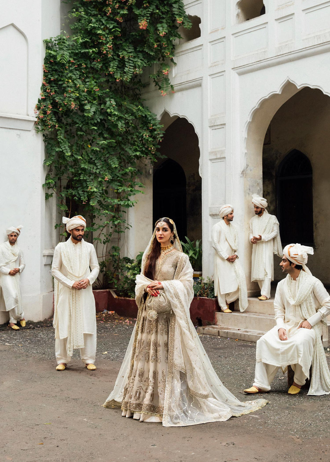 Elegant Pakistani Bridal Lehenga with Organza Pishwas Design