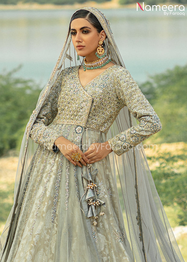 Bridal Lehenga with Angrakha Dress Pakistani Online