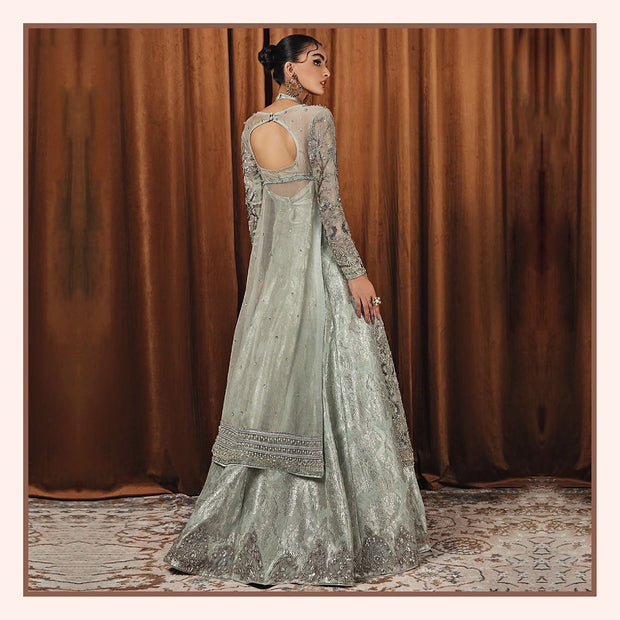 Bridal Lehenga with Front Open Kameez and Dupatta Dress Online