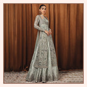 Bridal Lehenga with Front Open Kameez and Dupatta Dress