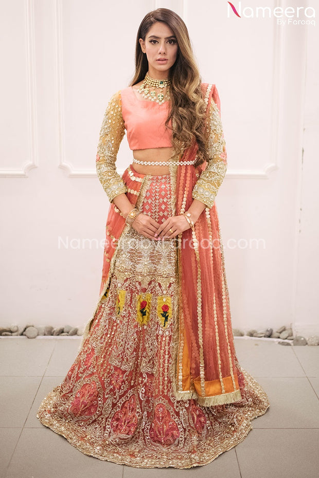 Bridal Lehenga with Raw Silk Choli Dress