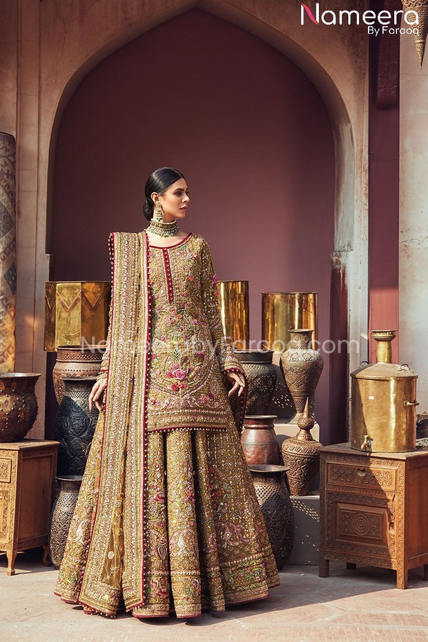 Antique Bridal Lehenga with Short Kurti Dress Online 2021