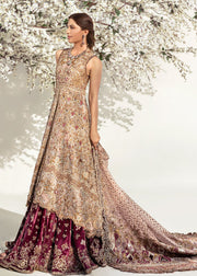 Bridal Long Frock with Lehnga Side Pose