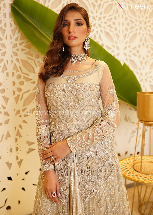 Bridal Maxi Dress Pakistani for Wedding 2021 Neckline Embroidery