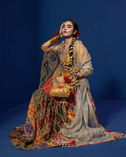 Bridal Mehndi Dress in Sharara Kameez Style
