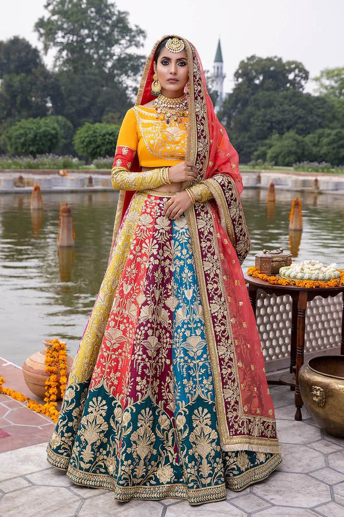 Bridal Mehndi Multi-Colored Lehengas with Choli #BN1039