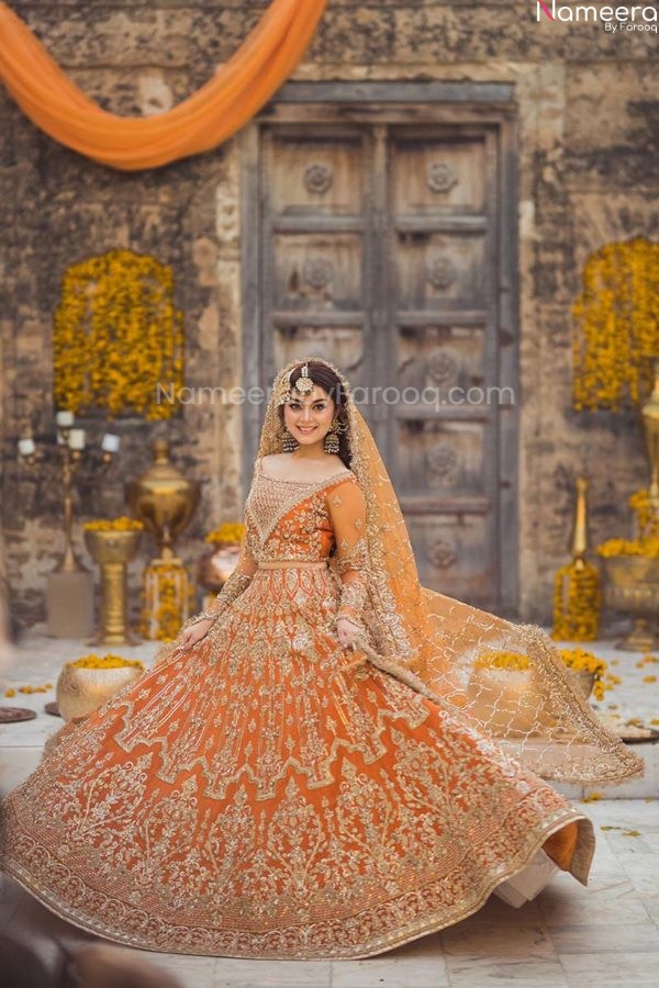 Bridal Mehndi Outfit in Long Frock 