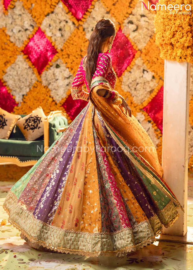 Buy Designer Multi Colored Silk Fabric Lehenga Choli Online - LEHA2159 |  Appelle Fashion