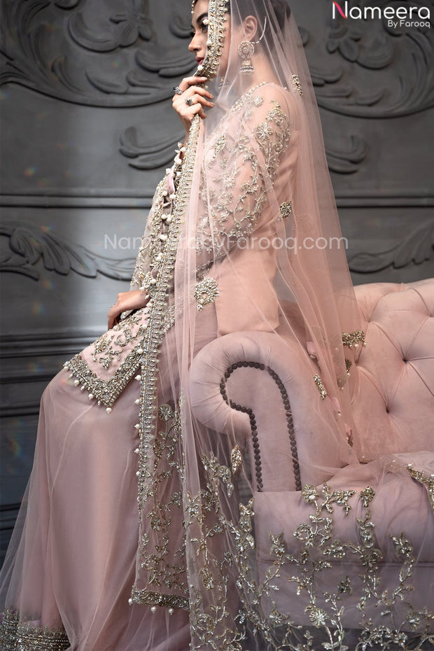 Bridal Pink Sharara Suits With Kameez 
