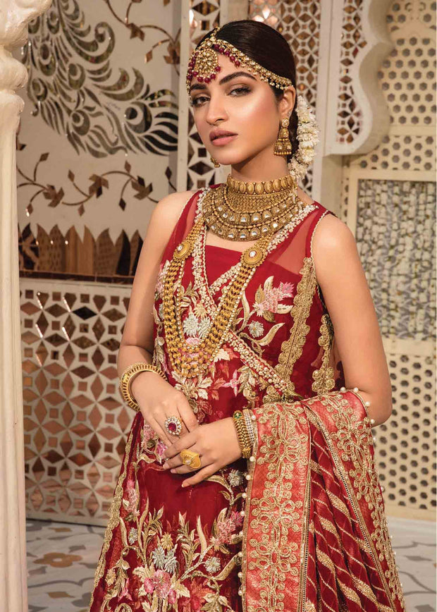 Royal Bridal Red Lehenga Kameez Dress Pakistani