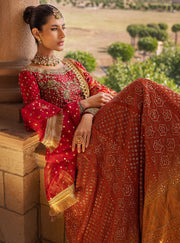 Bridal Red and Gold Lehnga Cholis Dress