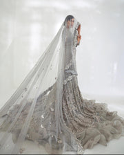 Bridal Silver Lehenga Blouse 