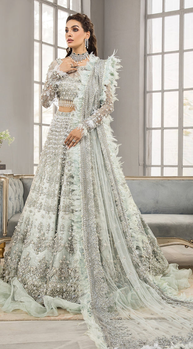 Bridal Silver Lehenga Choli for Pakistani Bridal Wear 2023