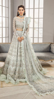 Bridal Silver Lehenga Choli for Pakistani Bridal Wear