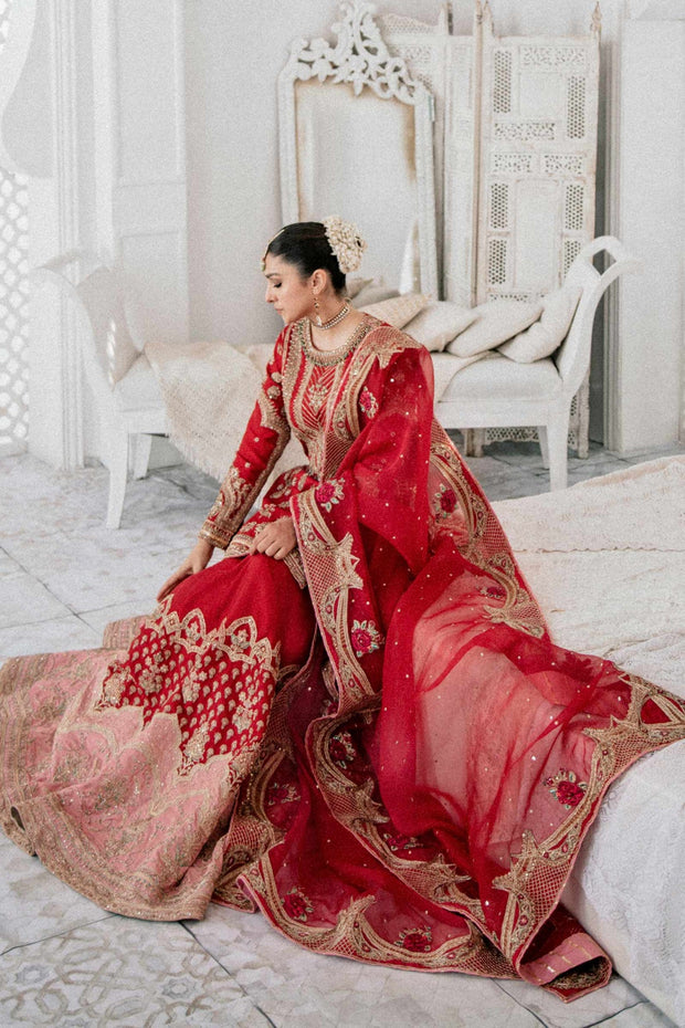 Red Royal Rajwadi Silk Embroidered Lehenga Choli - Lehengas Designer  Collection