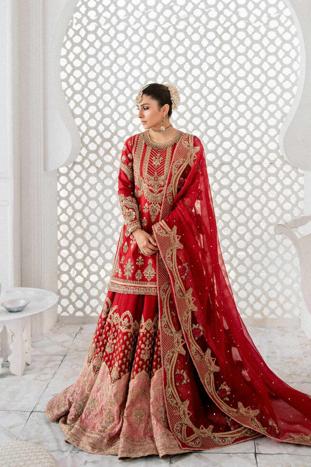 Bridal Simple Red Lehenga Kameez for Indian Bridal Wear