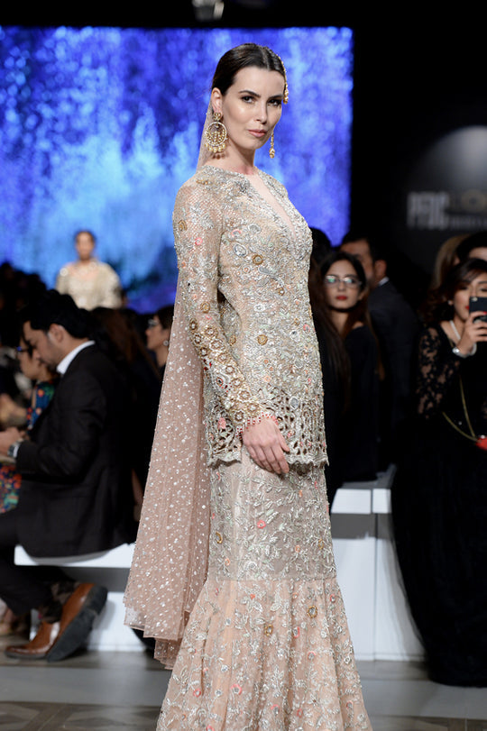 Bridal Tea Pink Ruffle Lehenga 