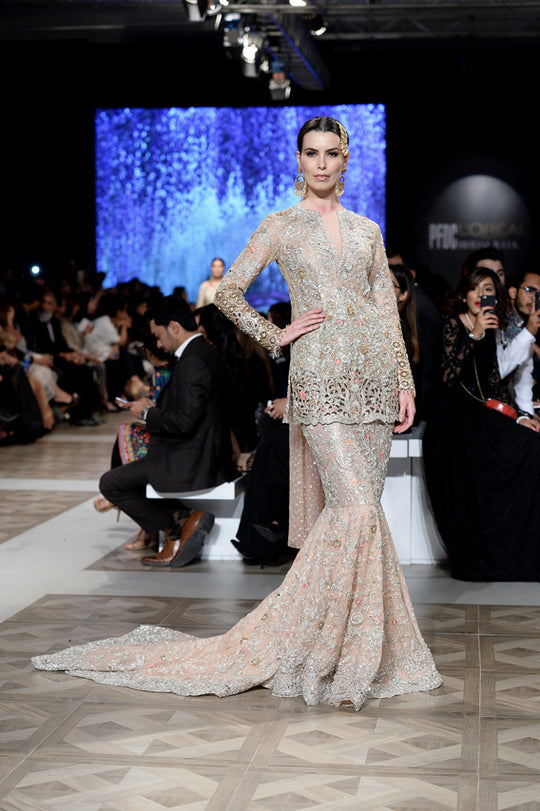 Bridal Tea Pink Ruffle Lehenga for Wedding 